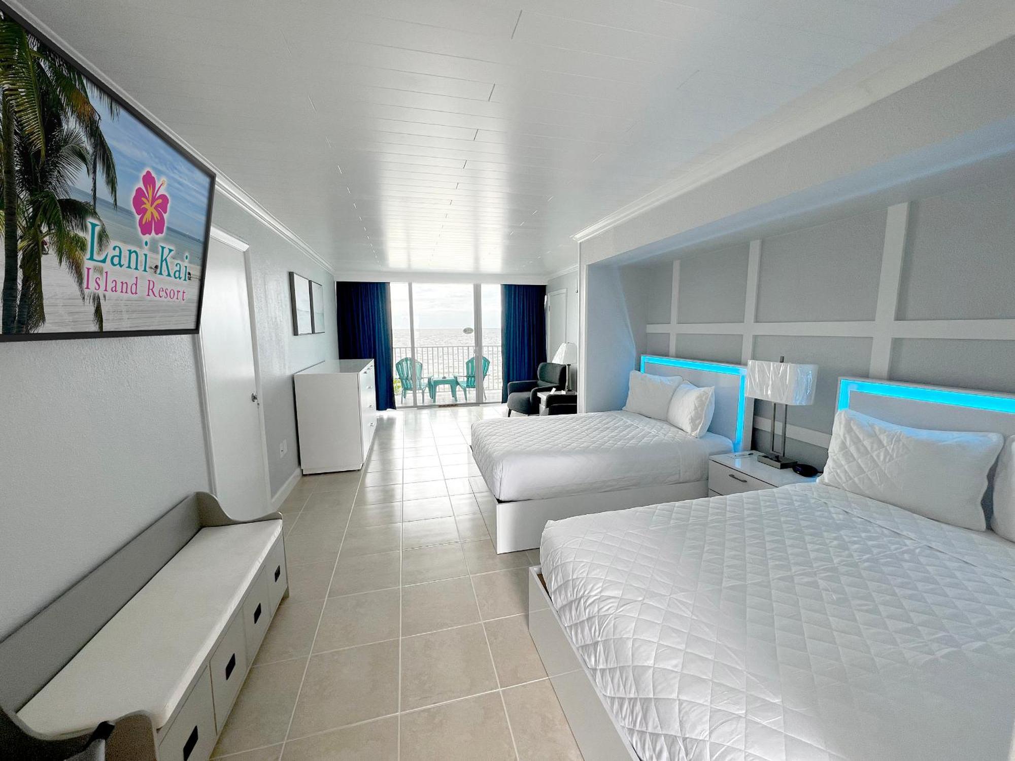 Beachfront Two Double Beds Room Balcony