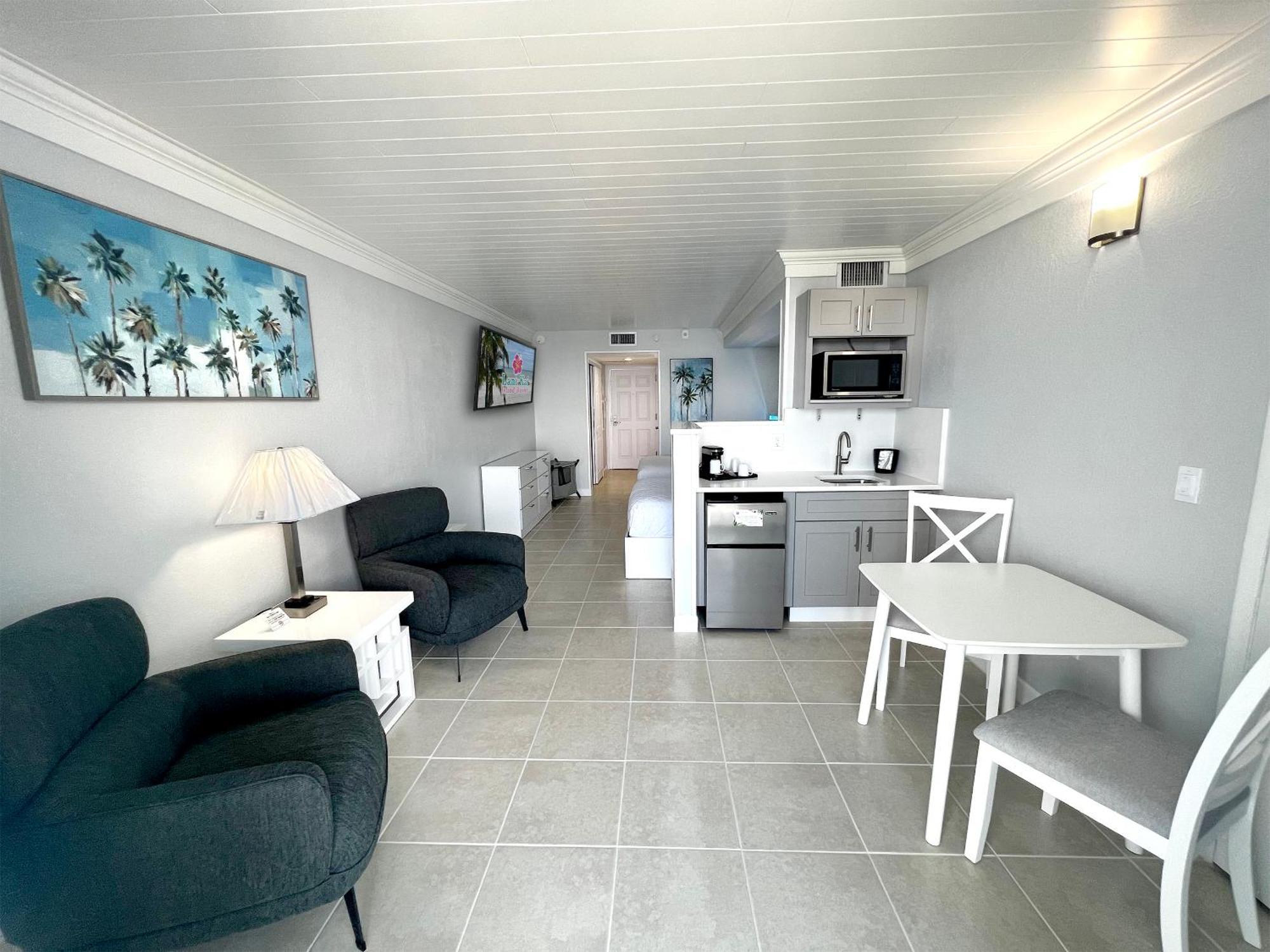 Beachfront Two Double Beds Studio Balcony