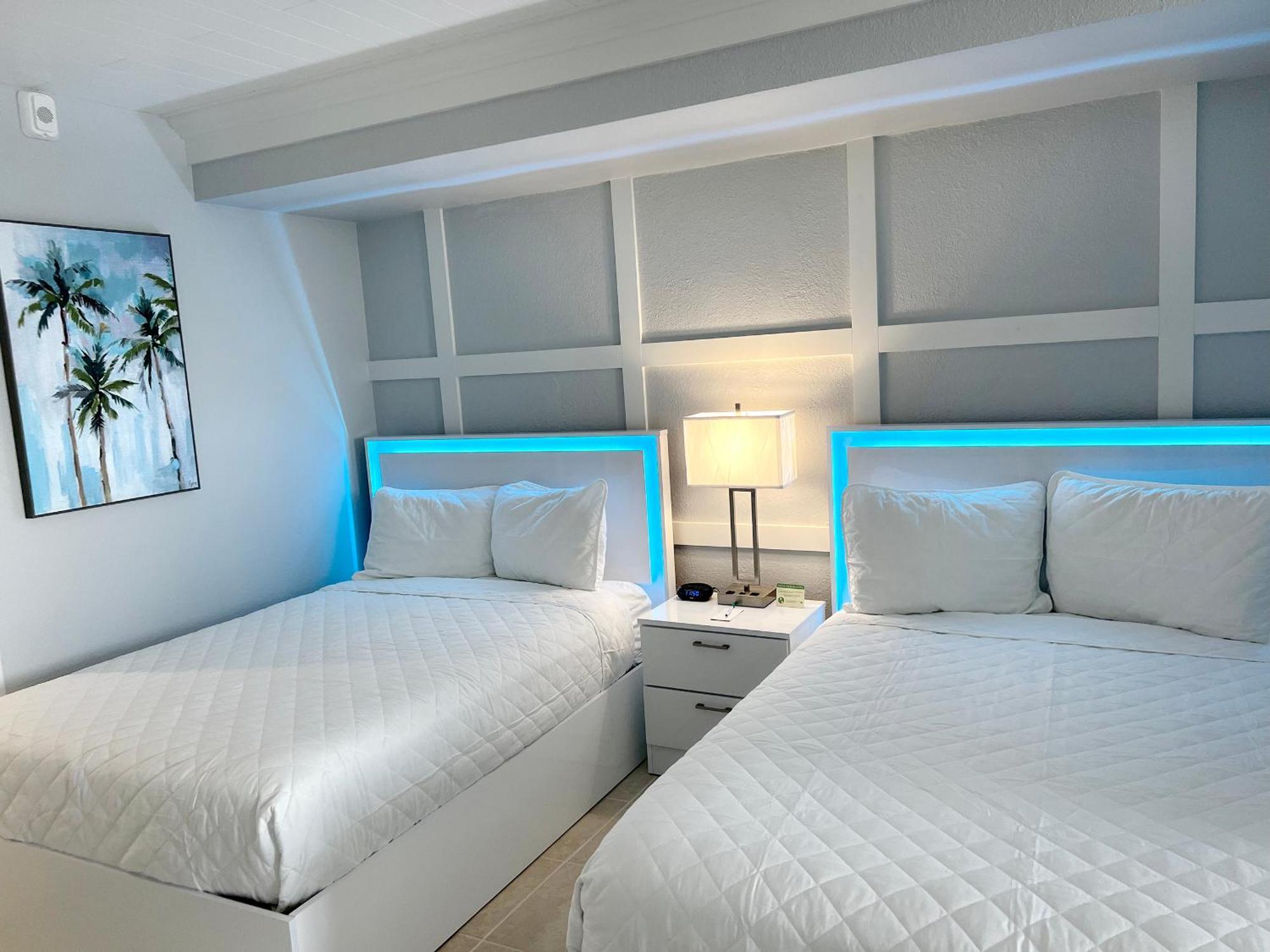Beachfront Two Double Beds Studio Balcony