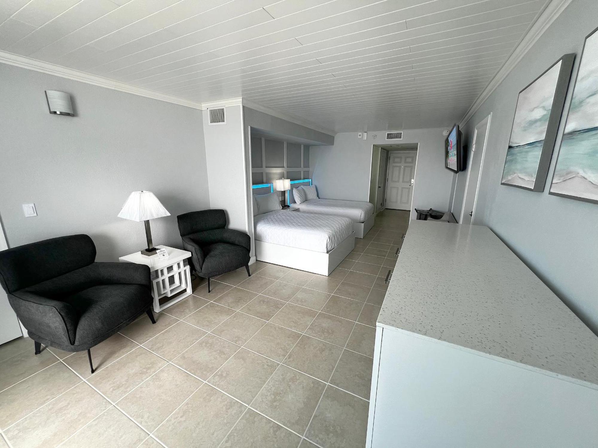 Beachfront Two Double Beds Room Balcony