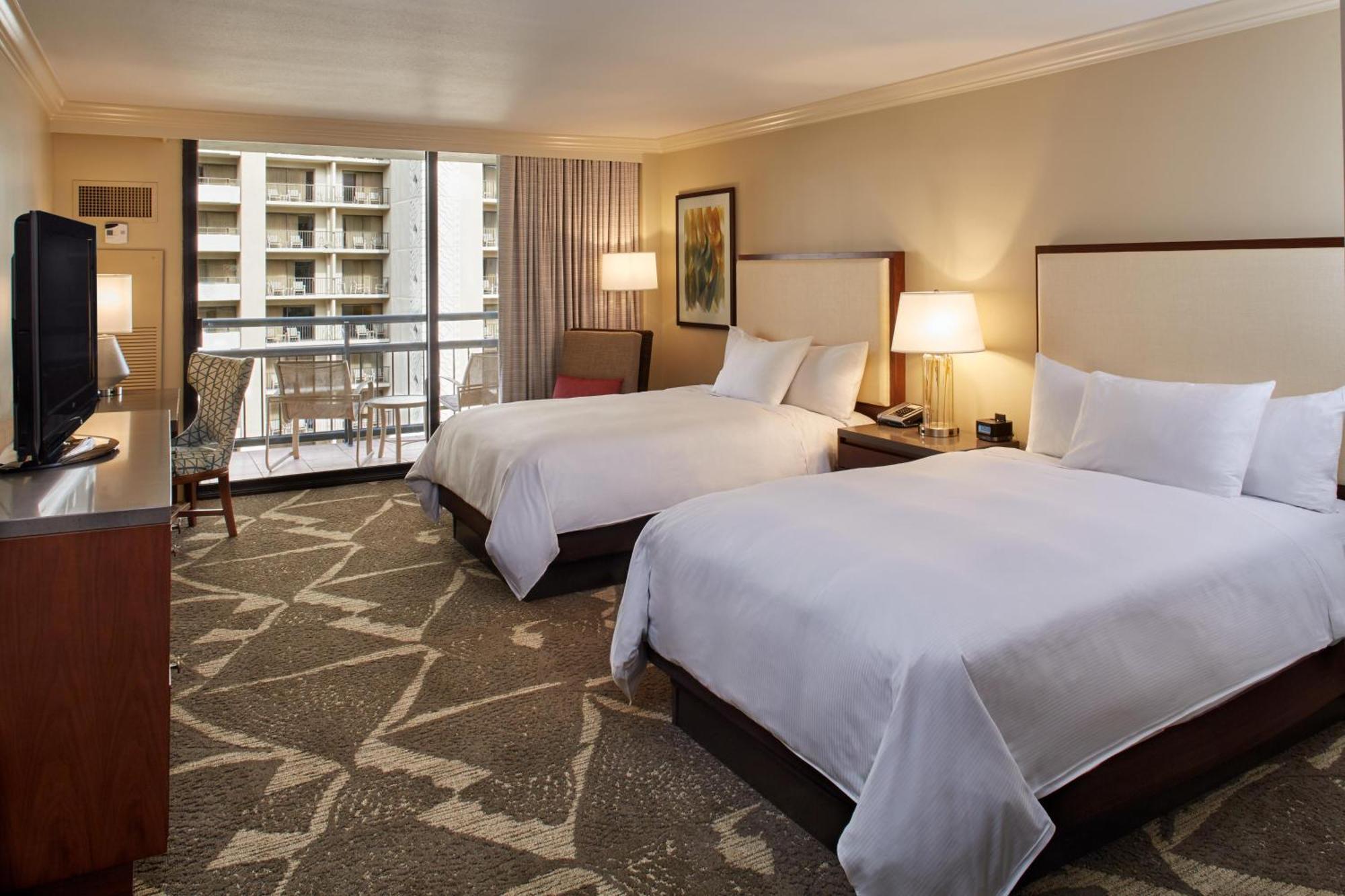 Resort View Two Double Beds – Mobility Accessible Roll Shower