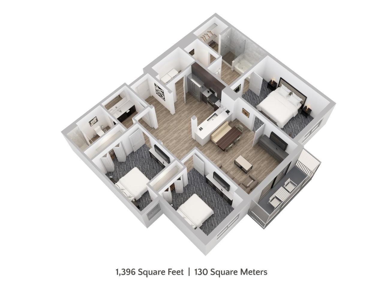 Apartamento con 3 dormitorios, 2 baños y acceso gratuito al parque acuático