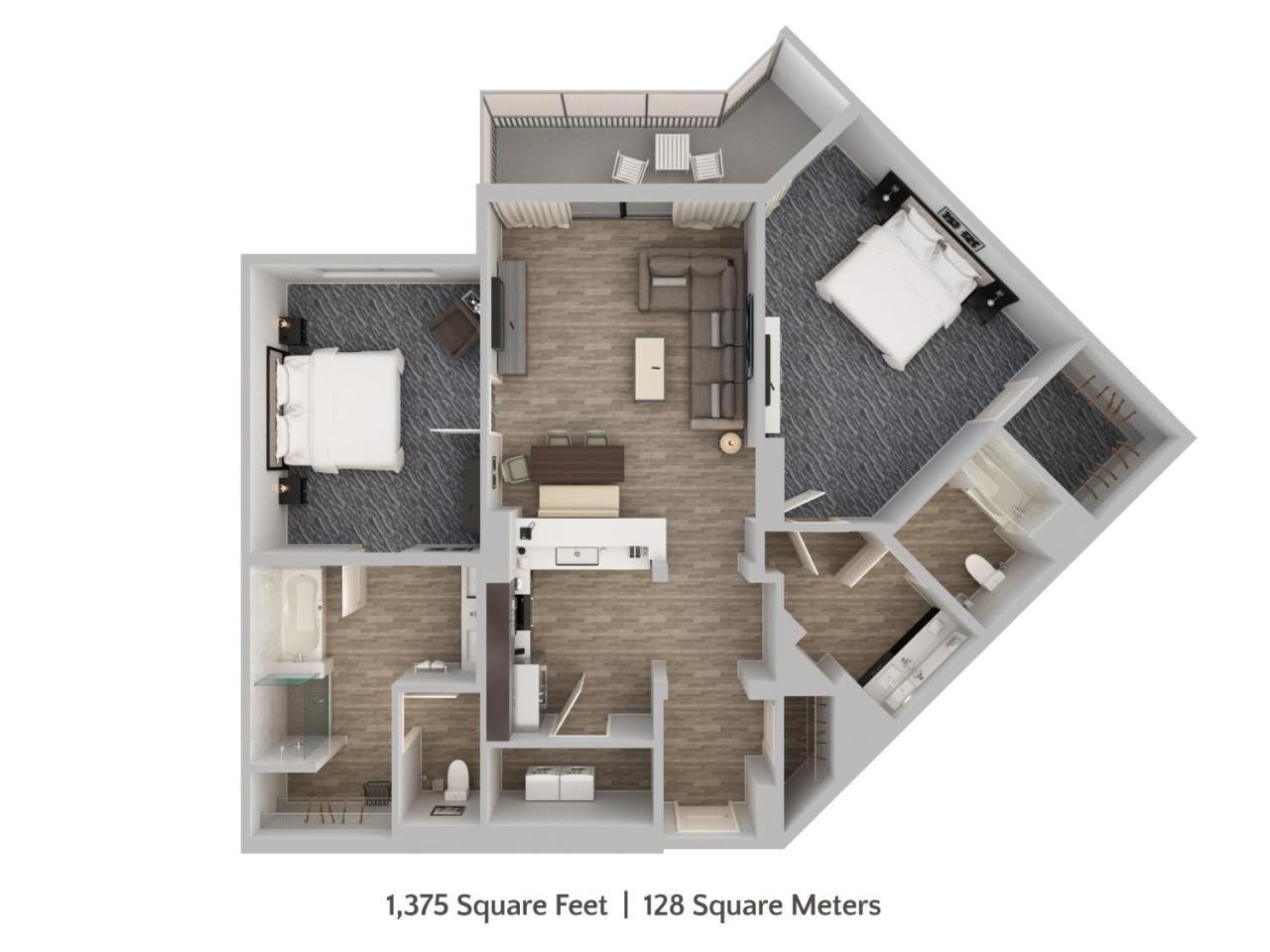 Apartamento con 2 dormitorios, vistas al complejo y acceso gratuito al parque acuático