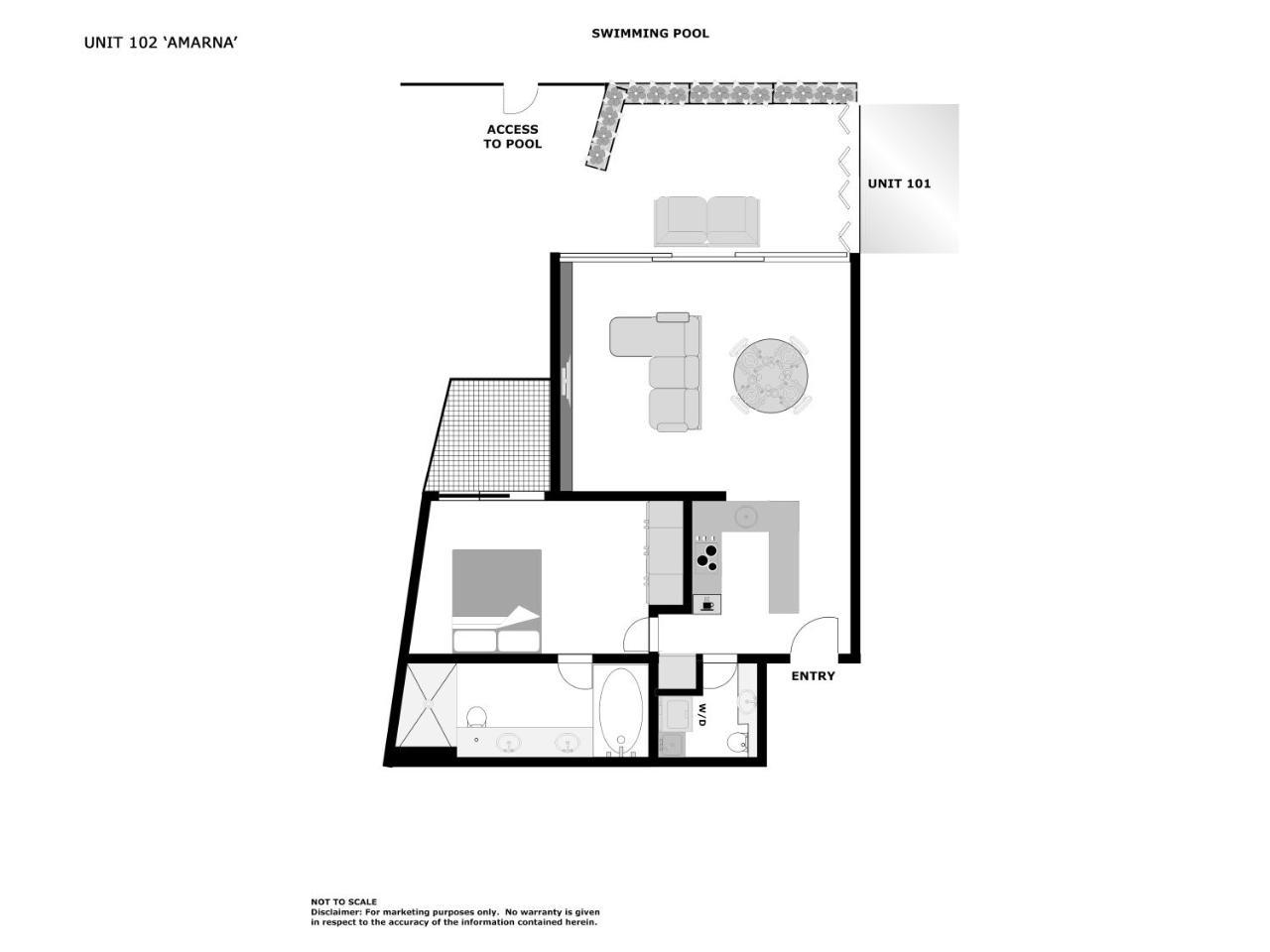 Luxury One-Bedroom Apartment - Pool Level 101